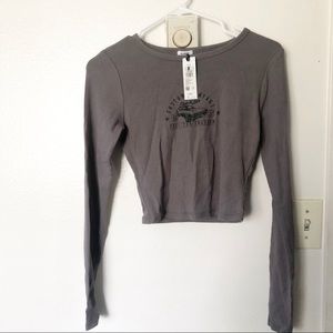 Garage Kimmy grey purple cropped long sleeve